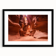 Extra large abstract art print depicting a colorful, textured Middle Eastern scenery in a black frame.