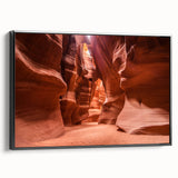 Black and white framed canvas of a Jordanian landscape, ideal for bedroom wall art.