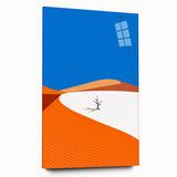 Large abstract wall art depicting the Middle Eastern Oman scenery in muted earth tones on acrylic glass.