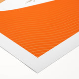 Art deco poster depicting a Middle-Eastern Oman scenery in warm earth tones on rolled canvas.