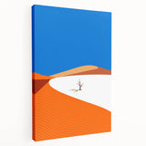 Large stretched canvas depicting a Middle Eastern scenery in muted earth tones, ideal for kitchen wall art.