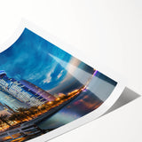 Extra large wall art featuring line art flowers in monochrome, printed on rolled canvas.