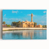 Black and white stretched canvas of a Saudi Arabian landscape, ideal for kitchen wall art.