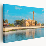 Canvas print of a Middle Eastern desert scene in muted earth tones, ideal for kitchen wall art.