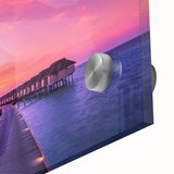 Large abstract wall art of Oceania scenery in Fiji on acrylic glass, featuring mid-century modernist style.