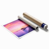 Extra large wall art featuring line art flowers in soft pastel colors on a rolled print.