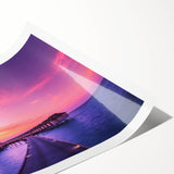 Extra large rolled print depicting a serene Fiji landscape with lush florals.