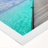 Art deco poster of Bora Bora with pastel colors on rolled canvas, suitable for dining room wall art.