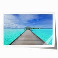 Extra large rolled canvas print of Bora Bora scenery with vibrant blues and greens, ideal for dining room wall art.