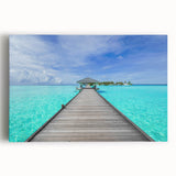 Black and white stretched canvas print of Bora Bora scenery, ideal for kitchen wall art.