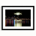 A vibrant abstract depiction of Auckland skyline, featuring textured art prints in a large black-framed format.