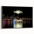 Black and white wall art featuring a vintage poster-style landscape of Auckland, ideal for bedroom decor, framed canvas.