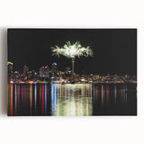 Black and white panoramic view of Auckland skyline on stretched canvas, ideal for kitchen wall art.
