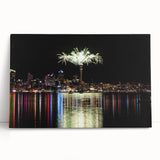 Black and white panoramic view of Auckland skyline on a large stretched canvas, ideal for kitchen wall art.