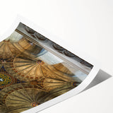 Extra large wall art featuring line art flowers in pastel shades on rolled canvas, ideal for large living room decor.