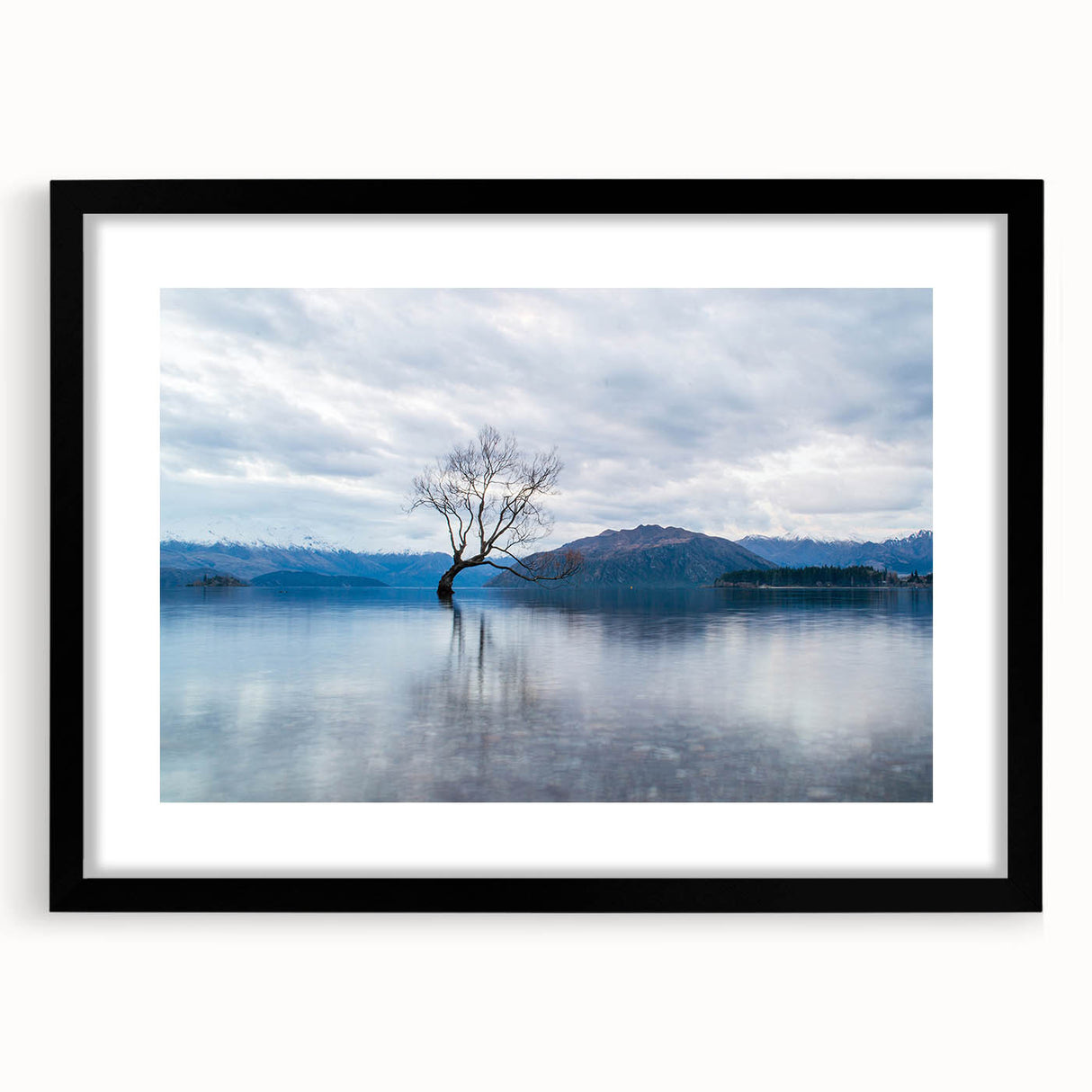 Extra large abstract art print of Otago, New Zealand scenery in vibrant colors on textured canvas, framed in black.