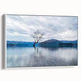 Framed canvas landscape art painting of Otago, New Zealand with vibrant greens and blues, ideal for living room decor.