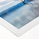 Art deco poster featuring serene Otago, New Zealand landscape in soft pastel colors on rolled canvas.