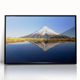 Large abstract wall art of Taranaki, New Zealand in muted earth tones on a framed acrylic print.