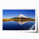 Extra large rolled print of Taranaki, New Zealand, featuring vibrant green landscapes and floral elements.