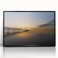Large abstract wall art depicting New Zealand's West Coast in muted blues and greens, framed in black acrylic.