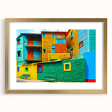 Extra large wall art featuring an abstract depiction of Argentina's landscape in textured gold and blue tones.