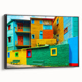 Black and white landscape art painting of Buenos Aires on framed canvas, suitable for bedroom wall decor.