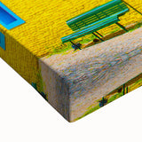 Black and white landscape art painting of Buenos Aires on stretched canvas, ideal for bedroom wall art.