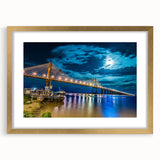 Extra large textured abstract art print featuring a vibrant scene of an Argentine landscape, framed in gold.