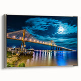 Landscape art painting of an Argentine scenery on a silver-framed canvas.