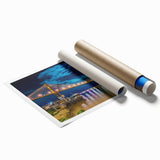 Extra large rolled print of an Argentine scenery with vibrant floral elements, ideal for classy bathroom wall art.