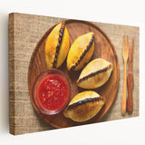 Large art print of a Bolivian landscape on stretched canvas, featuring earthy tones, ideal for kitchen wall art.