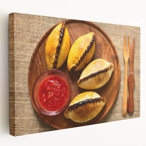 Large art print of a Bolivian landscape on stretched canvas, featuring earthy tones, ideal for kitchen wall art.