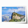 Rolled print of a Brazilian landscape with lush greenery and vibrant flowers, suitable for dining room wall art.