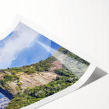 Extra large wall art featuring line art flowers in muted earth tones on a rolled print, ideal for large living room decor.