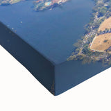 Large art featuring a black and white landscape painting of a Brazilian scenery on stretched canvas.