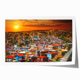 Extra large rolled print depicting a vibrant floral scene set in Chile, ideal for art wall dining room.