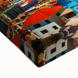 Large black and white landscape art painting of Chilean scenery on stretched canvas, suitable for bedroom decor.