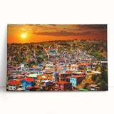 Black and white photo of Chilean landscape on stretched canvas, ideal for kitchen wall art.