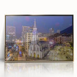 Framed acrylic print of a Colombian landscape in muted earth tones, ideal for modern art wall decor.