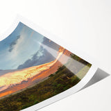 Extra large wall art featuring line art flowers in soft pastel shades on a rolled canvas.