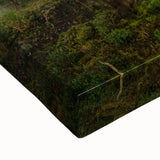 Large art featuring a black and white landscape painting of Ecuadorian scenery on stretched canvas.