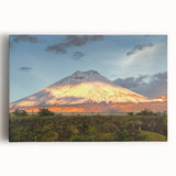 Black and white large art print of Ecuador scenery on stretched canvas, suitable for kitchen wall art.