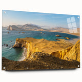 Acrylic print of a large abstract depiction of a South American landscape in earthy tones, ideal for dining room decor.