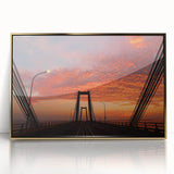Acrylic print of a Venezuelan landscape in gold frame, featuring subdued earth tones, ideal for modern art wall decor.