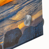 Large abstract wall art depicting Alabama scenery in mid-century modernist style on acrylic glass.