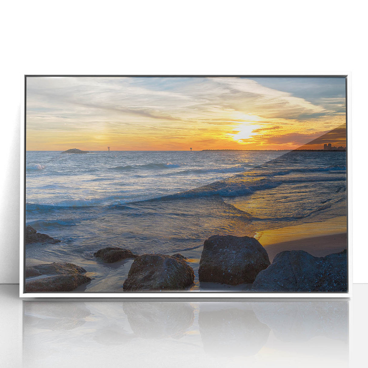 Acrylic print of Alabama scenery with muted earth tones in an art deco style, suited for modern nursery wall decor.