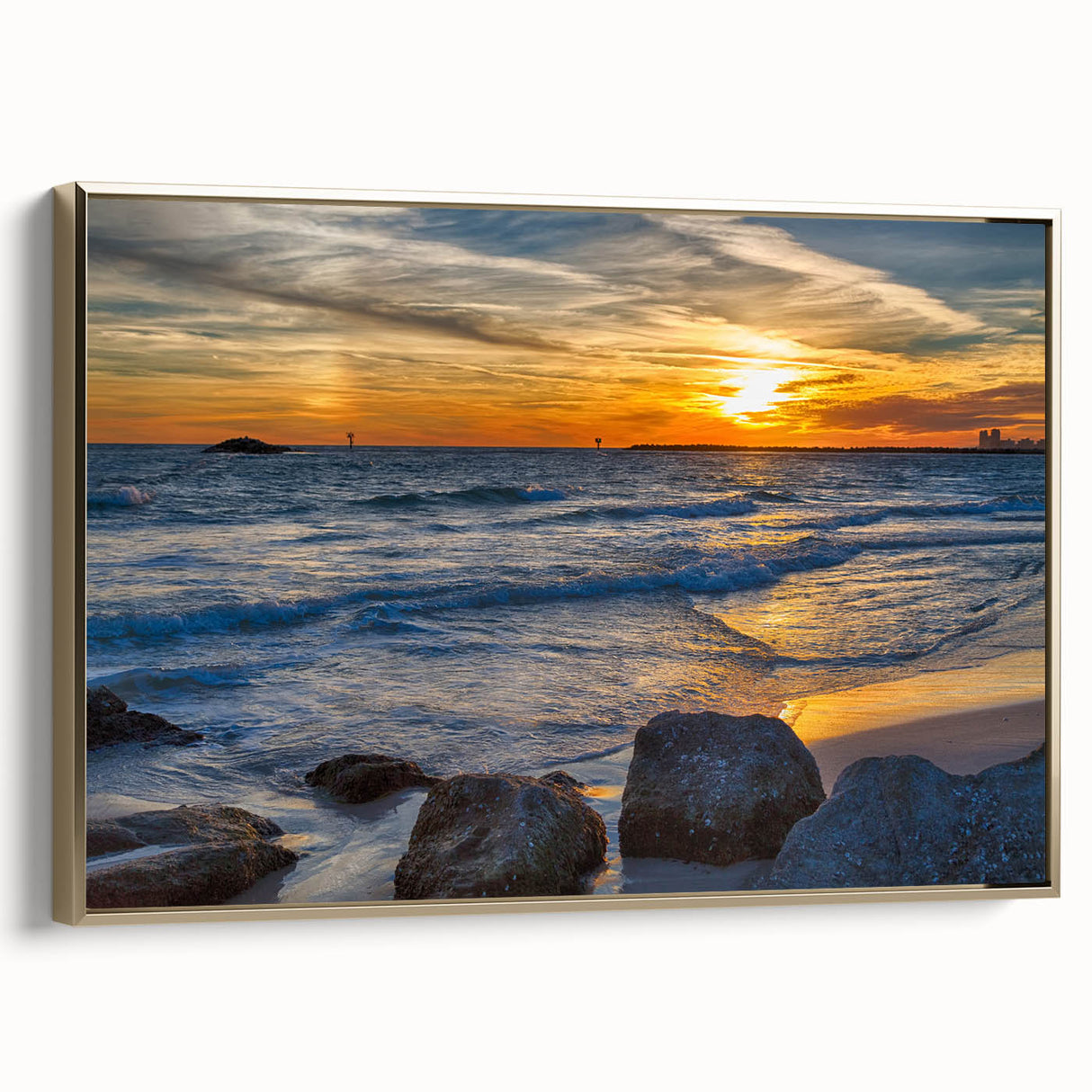 Framed canvas depicting a vintage-style Alabama landscape with muted gold and black tones, ideal for bedroom wall decor.