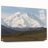 Acrylic print of Denali National Park with vivid blue and green tones, ideal for dining room decor.
