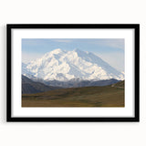 Abstract art print of Denali, Alaska in vibrant colors on a textured, extra large canvas, ideal for living room decor.